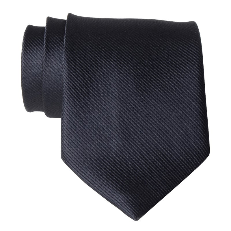 QBSM Mens Black Solid Color Neckties Formal Dress Suit Neck Tie Gifts for Men Valentine's Day Gifts - Image 1